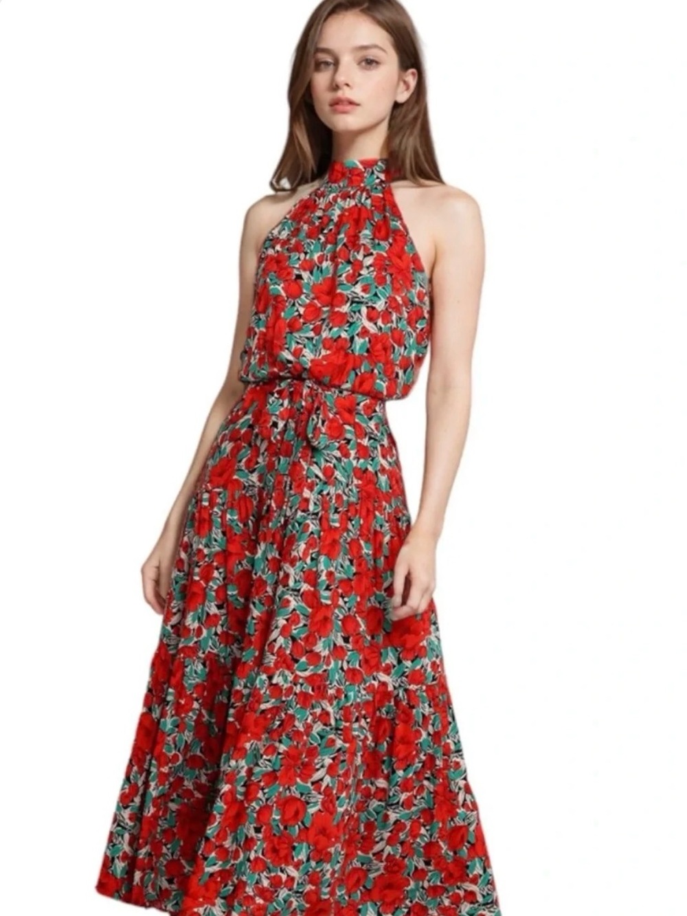 Red Tulip Halter Maxi Dress